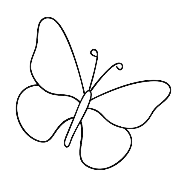 Simple Hand-Drawn Butterfly Outline