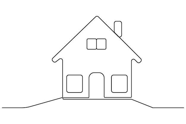 simple house line drawing