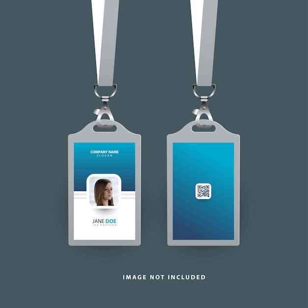 simple id card template with blue gradient color