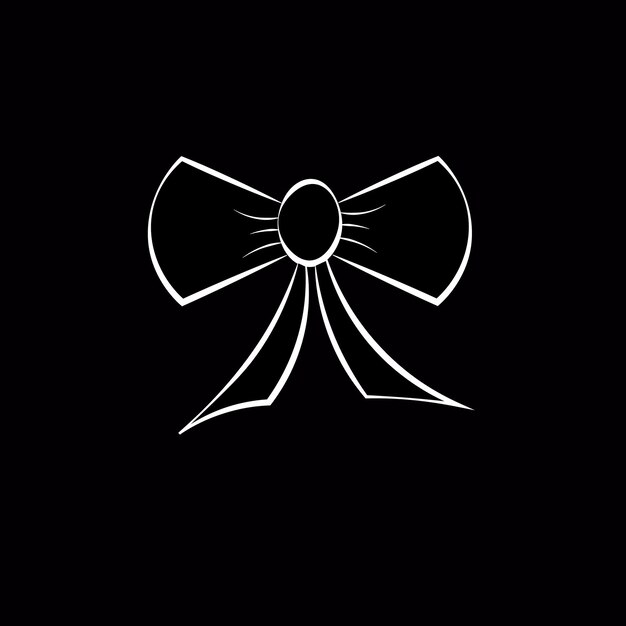 Simple Illustrated Black Bow Design Template