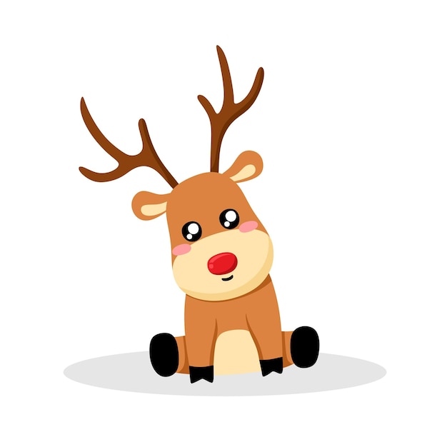 Simple Illustration of a Christmas Reindeer