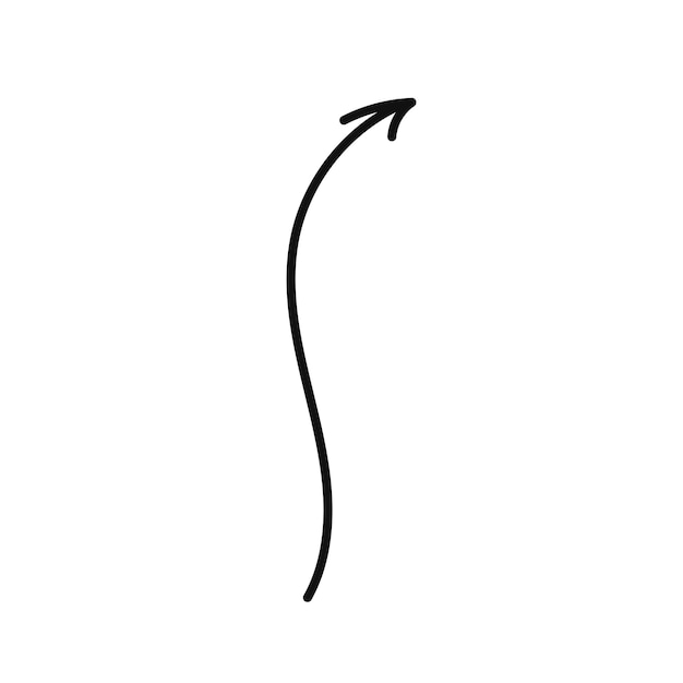 Simple line hand drawn black arrow