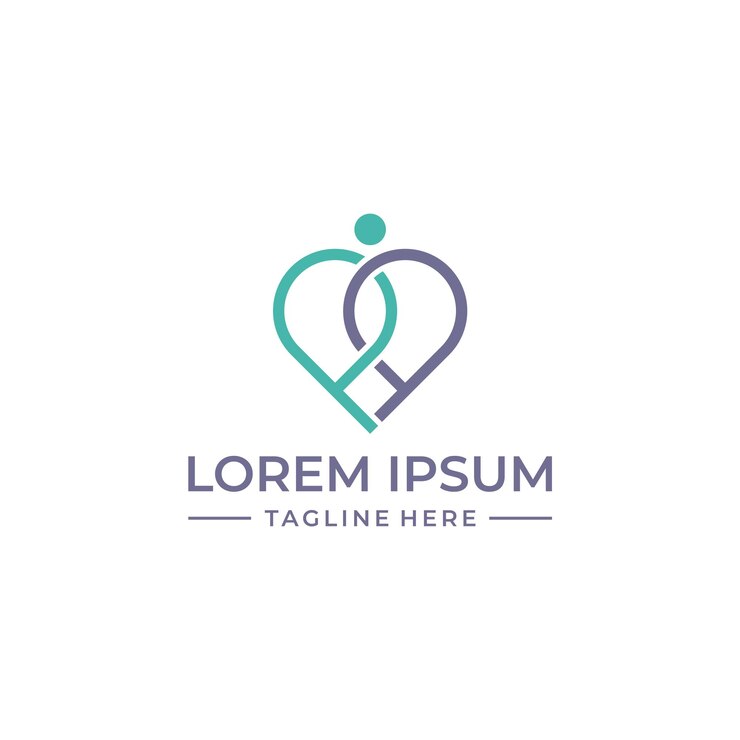 Vektör simple line heart logo design template elements