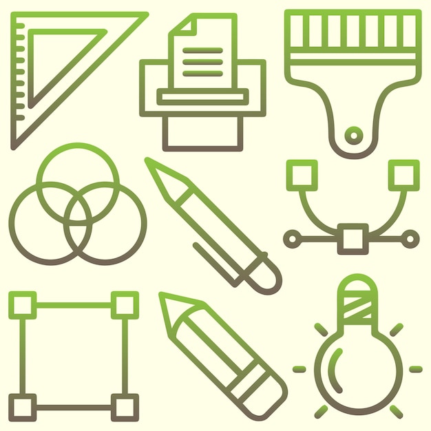 simple linear icons in a modern style vector
