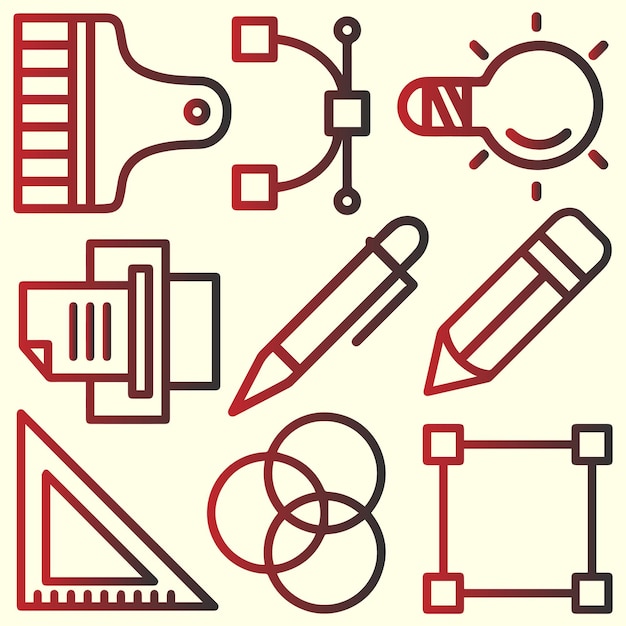 simple linear icons in a modern style vector