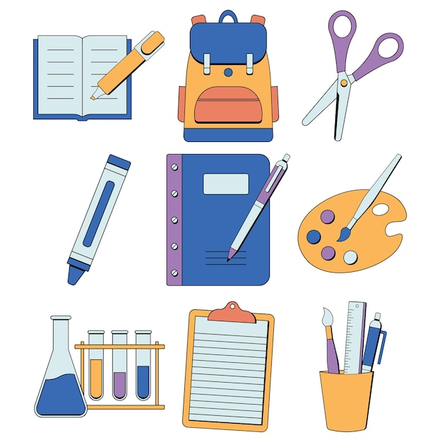 Simple lined objects in the classroom