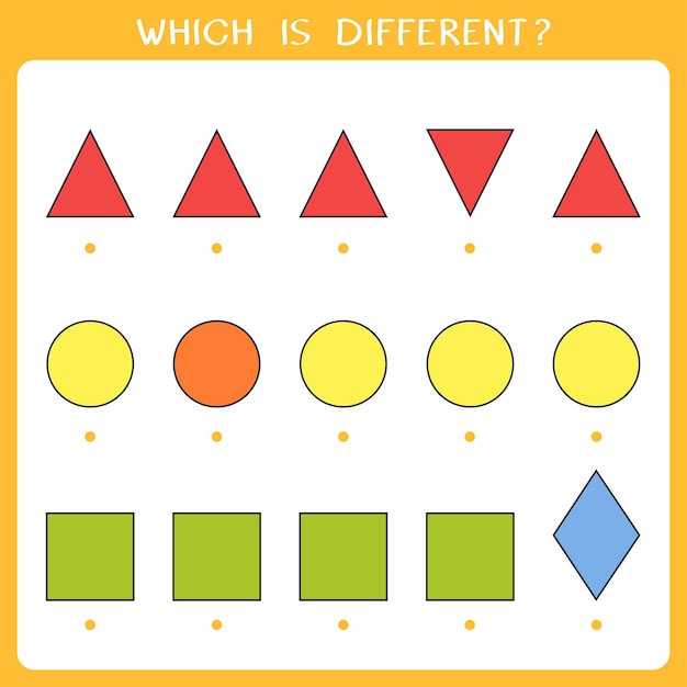 Simple logic game for kids Vector worksheet