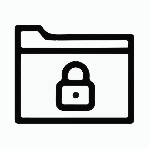 simple minimal lock icon logo vector