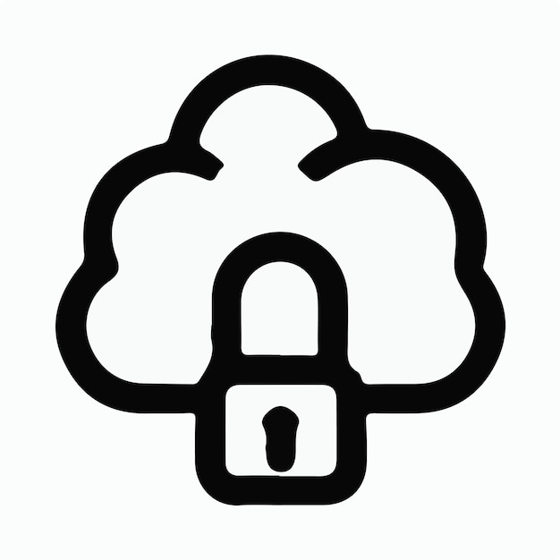 simple minimal lock icon logo vector