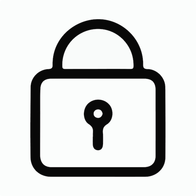 simple minimal lock icon logo vector