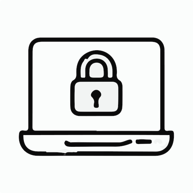 simple minimal lock icon logo vector