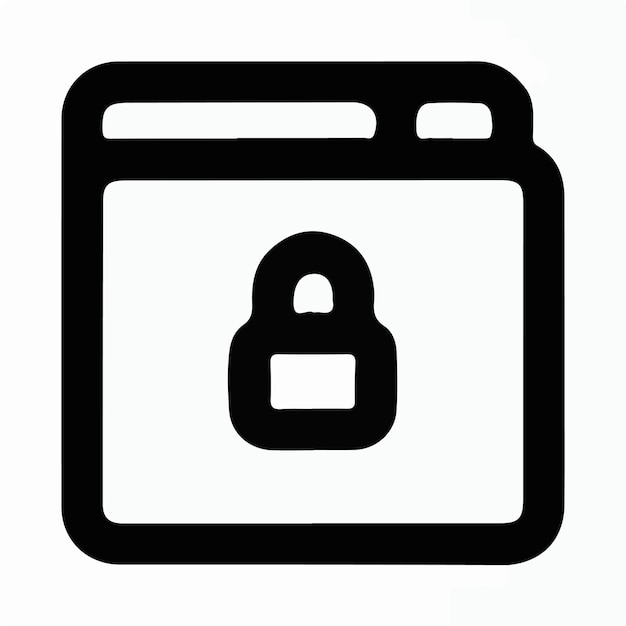 simple minimal lock icon logo vector