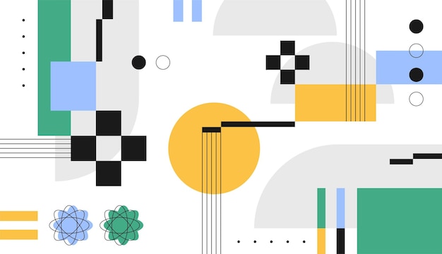 simple modern flat style abstract background with geometric colorful shapes vector