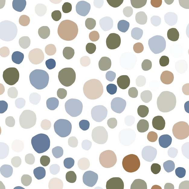 simple pebble seamless pattern on white background. random geometric dotted wallpaper. chaotic stones backdrop. vector illustration