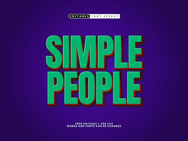 simple people editable text effect in simple and modern text style