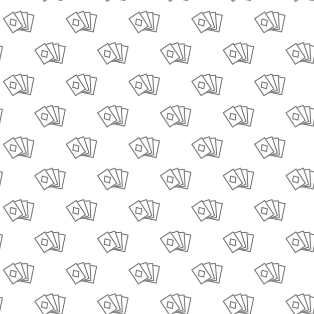 simple playing and game cards seamless pattern with various icons and symbols on white background flat vector illustration