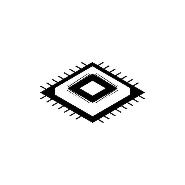 Simple processor icon CPU icon vector computer cup icon