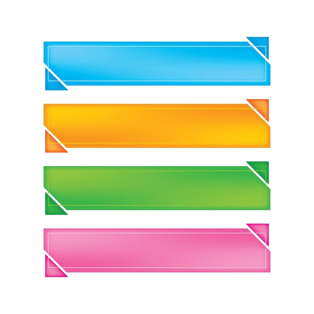 simple ribbon set collection bundle multi color flat design