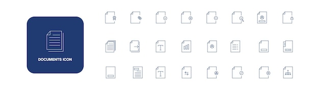 Simple Set of Approve Document Related Vector Line Icons Accepted Document icon set