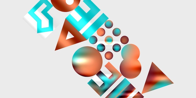 Simple shapes circles triangles rectangles abstract background Vector Illustration For Wallpaper Banner Background Card Book Illustration landing page