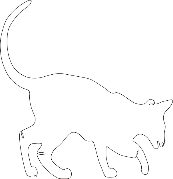 simple simple cat continuous line
