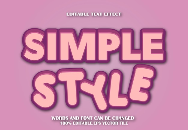 Simple Style Editable Text Effect 3d Cartoon Style