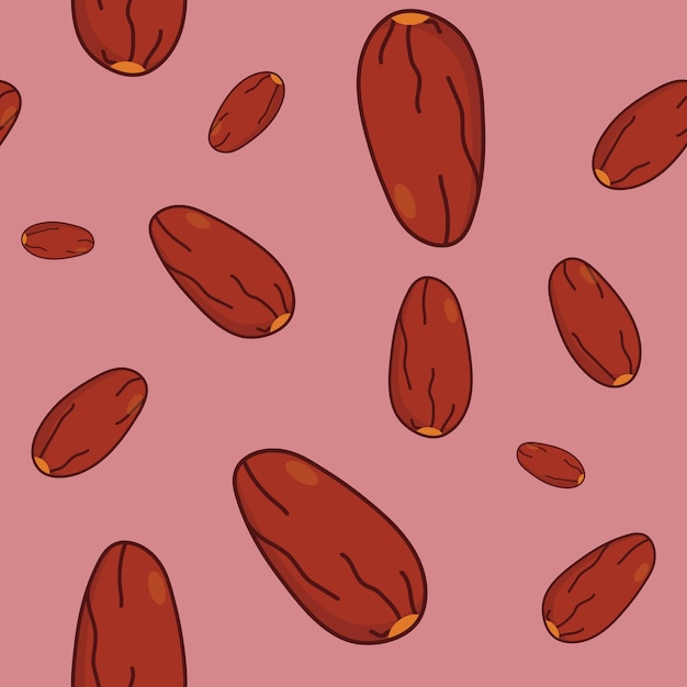 Simple Sweet Dates Kurma Seamless Background Pattern