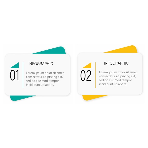 Simple template vector with 2 step line can be used for business information and web graphic design