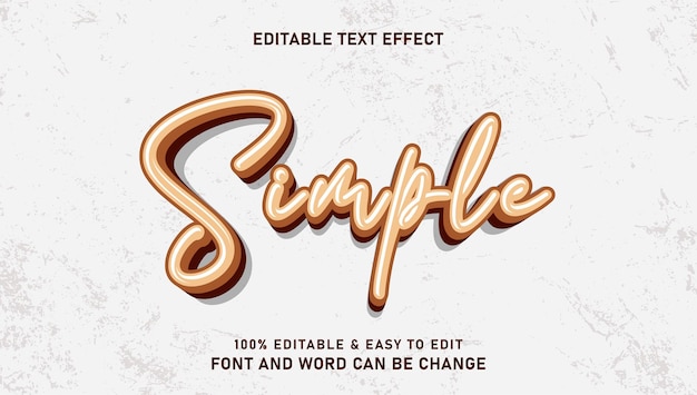 simple text effect with editable 3d vector style
