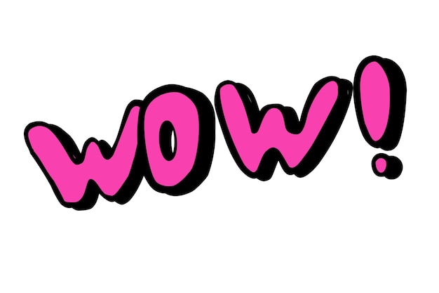 simple vector hand draw sketch shout out, wow, isolated on white