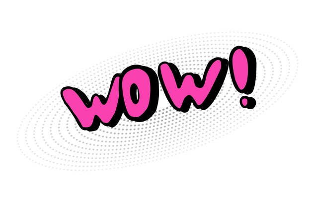 simple vector hand draw sketch shout out, wow, isolated on white
