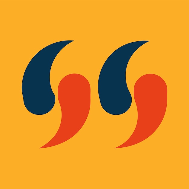 simple vector illustration of quotation marks with clean lines and classic typography
