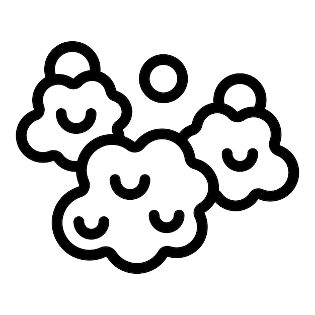 simplistic black and white illustration of clouds and sun