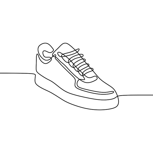 Single Continous Black Lineart Shoes