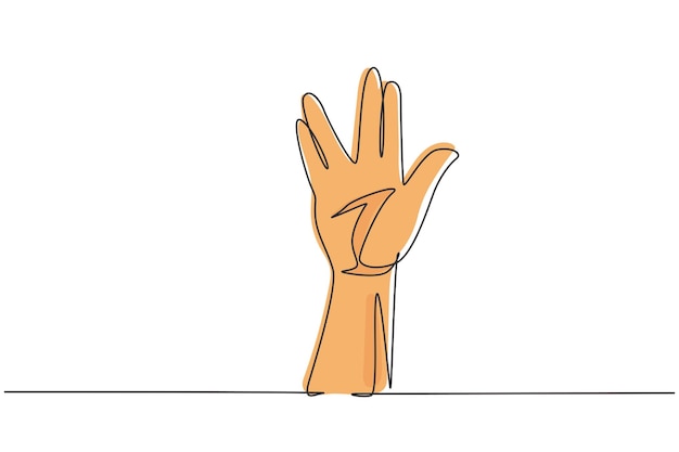 Single continuous line drawing hands icons and symbols Emoji hand icons in internet platform chat