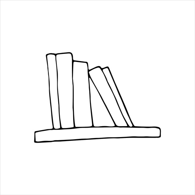 Single hand drawn book. Doodle vector illustration in cute scandinavian style.  Isolated on white background