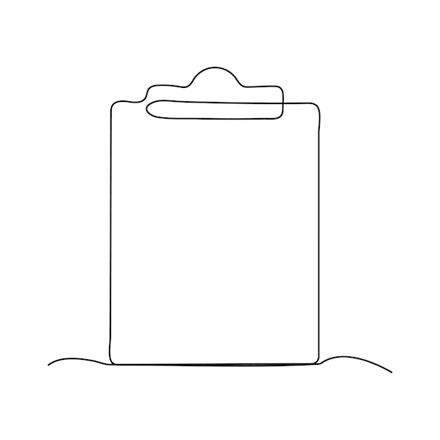 Single-line drawing of a clipboard