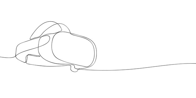 Single line drawing of a virtual reality glasses Continuous line phone virtual reality headset icon
