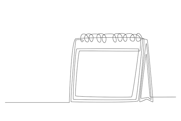Single one line drawing Standing Calendar icon Planning and scheduling concept Continuous line draw design graphic vector illustration