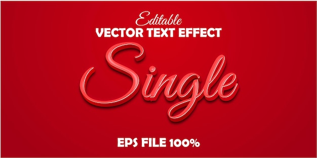 Single text effect editable text style