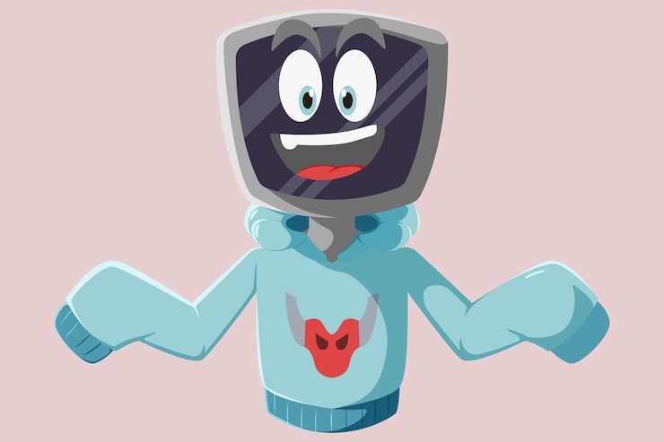 Vektör şirin robot karakter tasarımı i̇llüstrasyonu