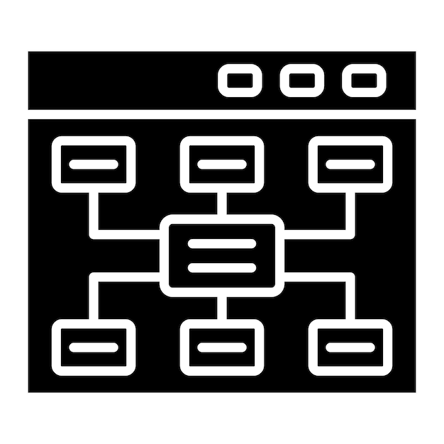Sitemap Glyph Solid Black Illustration