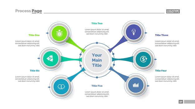 Six Option Diagram Slide Template