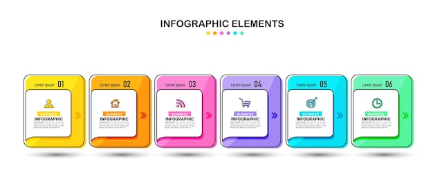 Six steps infographic element template