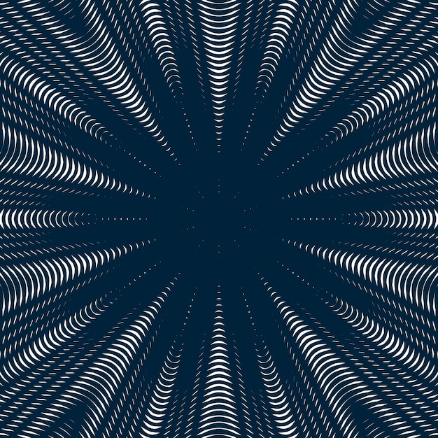 Siyah beyaz moire çizgileri, çizgili psikedelik vektör arka planı. Op art tarzı kontrast deseni.