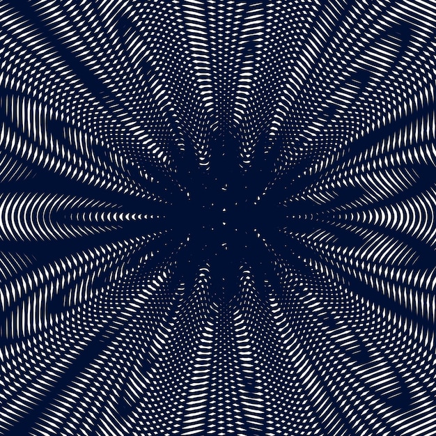 Siyah beyaz moire çizgileri, çizgili psikedelik vektör arka planı. Op art tarzı kontrast deseni.