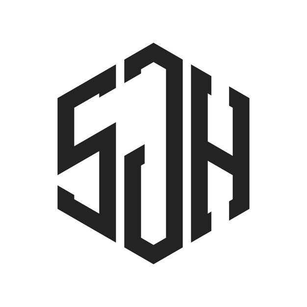 SJH Logo Design Initial Letter SJH Monogram Logo using Hexagon shape