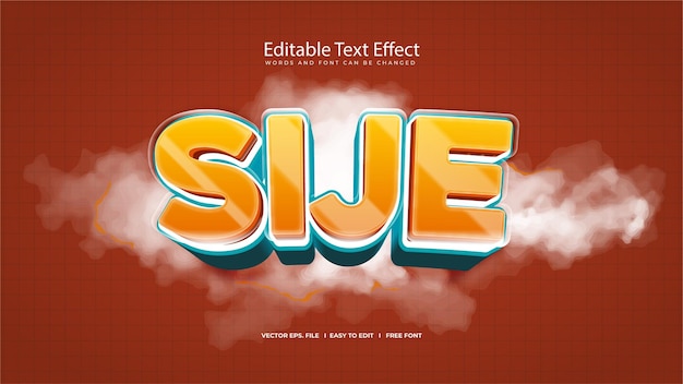 SJJE 3D Text Effect Design with Orange Yellow and Blue Colors