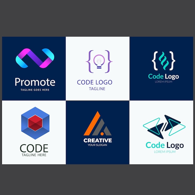 Skabelonsæt til logodesign med teamwork-kode