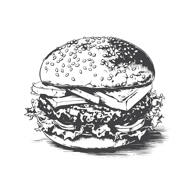 Sketch Hand drawn single line art food use for logo poster and background